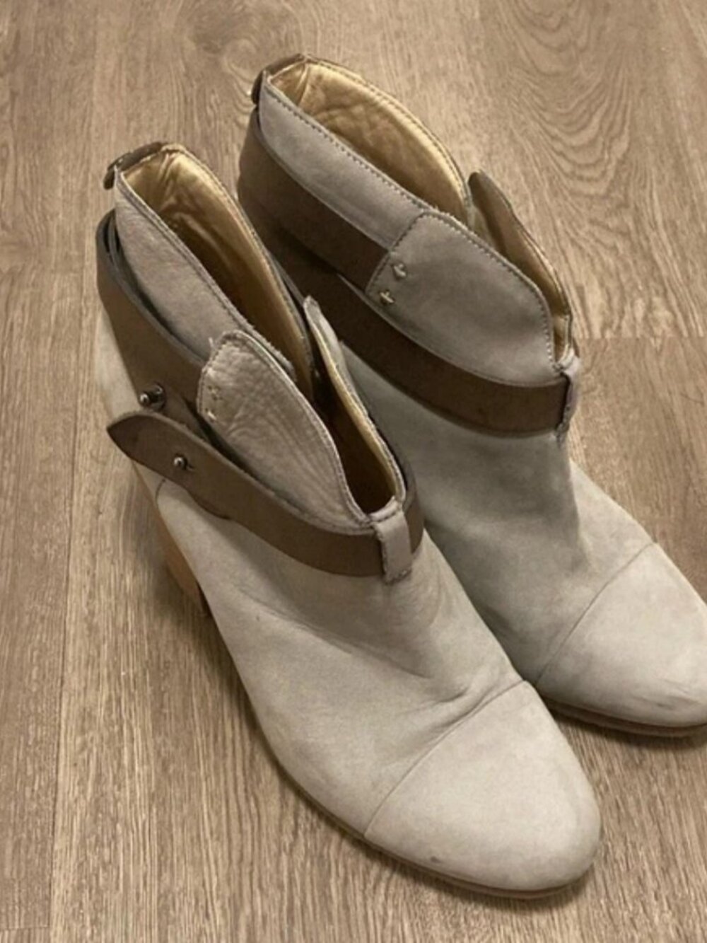 Rag & Bone Gray Brown Harrow Ankle Boots Size 39